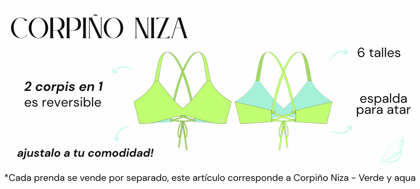 Corpi niza para atar verde y aqua